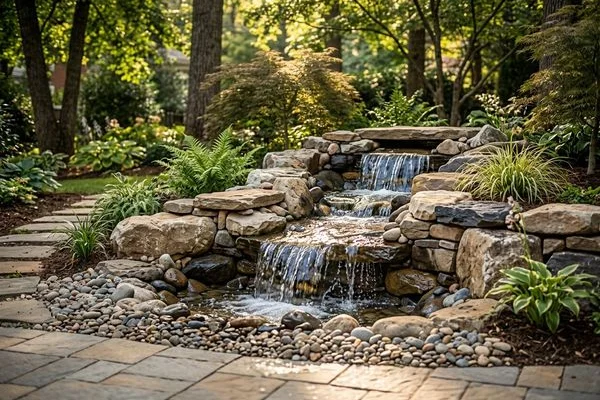 Natural stone water feature