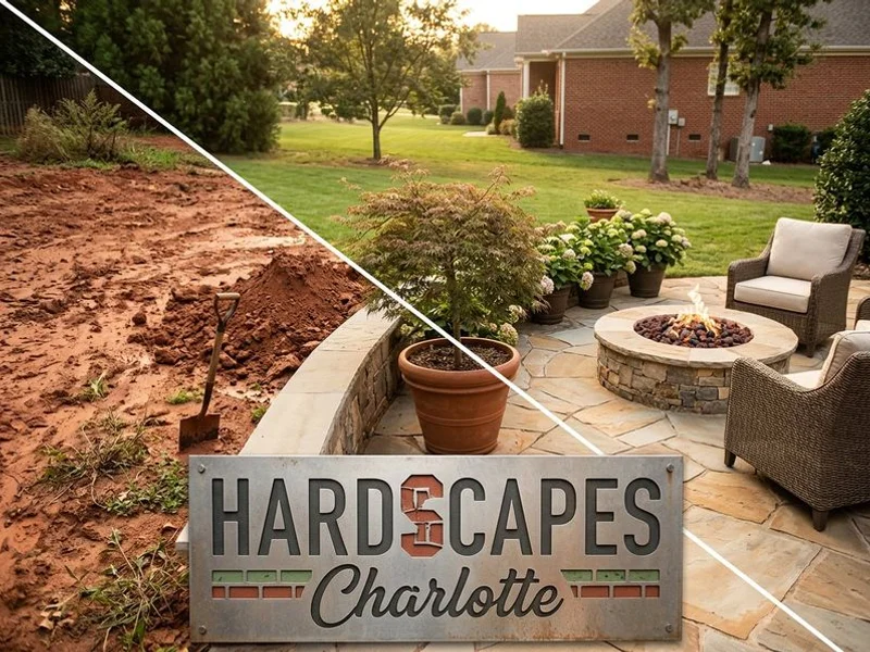 Before and after backyard transformation in Charlotte NC
